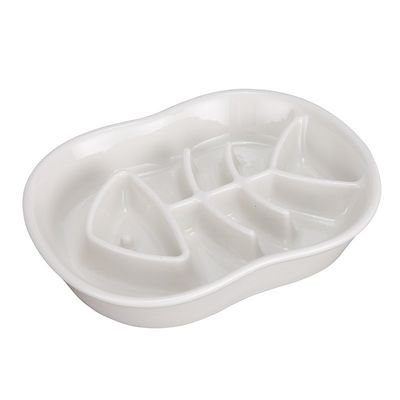 Ceramic Pet Bowl Slow-Food Anti-Choking Slow-Food Bowl Fish-Shaped Dog Bowl Fish-Bone-Shaped Bowl