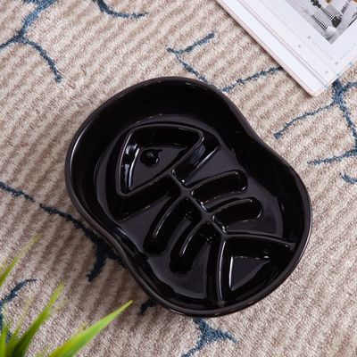 Ceramic Pet Bowl Slow-Food Anti-Choking Slow-Food Bowl Fish-Shaped Dog Bowl Fish-Bone-Shaped Bowl
