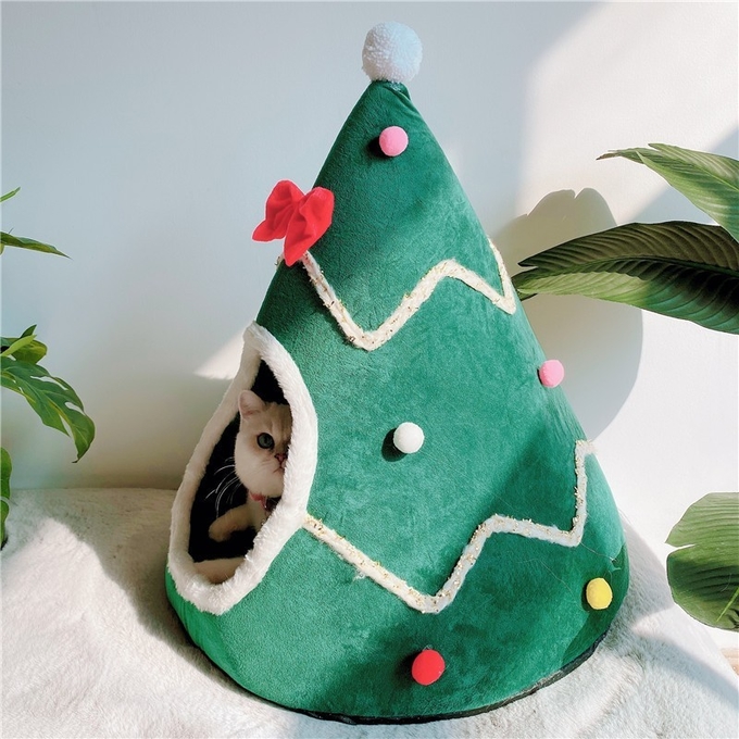 cama do cão da árvore de Natal